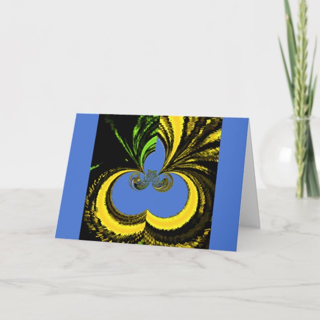 Söt, vackert sydafrikansk Gult och Blue Art Kort (Framsida)