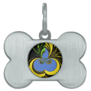 Söt, vackert sydafrikansk Gult och Blue Art Namnbricka Husdjur