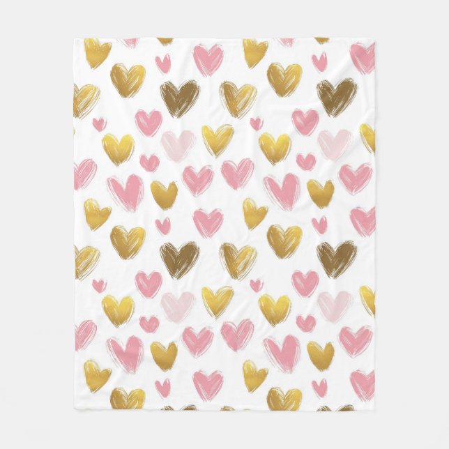 Söt vackra mönster för valentins dag fleecefilt (Framsidan)