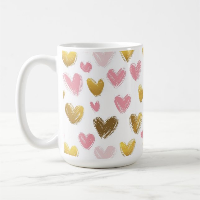 Söt vackra mönster för valentins dag kaffemugg (Vänster)