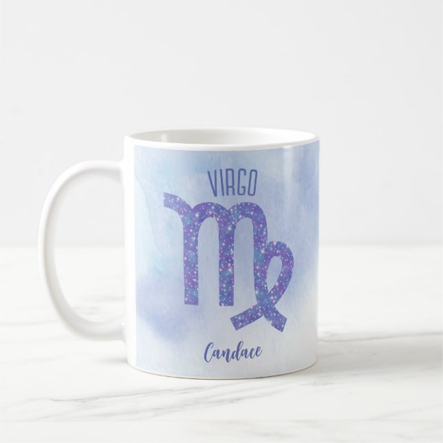 Söt Våg Astrology Personlig Lila för  Kaffemugg (Vänster)
