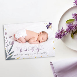 Söt vaggvisa Foto med guldglitter Födelse  Meddelande