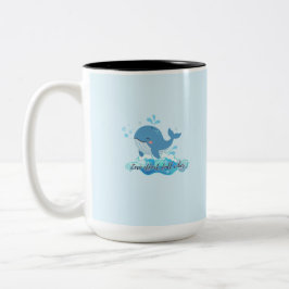 Söt Val Mug för Havet Två-Tonad Mugg