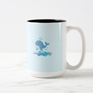 Söt Val Mug för Havet Två-Tonad Mugg