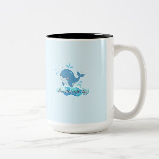 Söt Val Mug för Havet Två-Tonad Mugg (Höger)