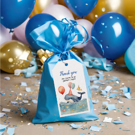 Söt val nautisk pojke födelsedags tack presentetikett