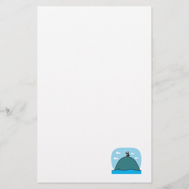 Söt val och penguin brevpapper (Framsida)