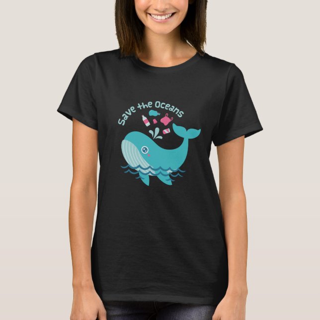 Söt val, rädda haven t shirt (Framsida)