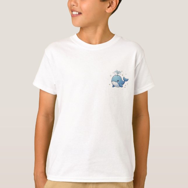 Söt val som sprutar vatten barn t shirt (Framsida)