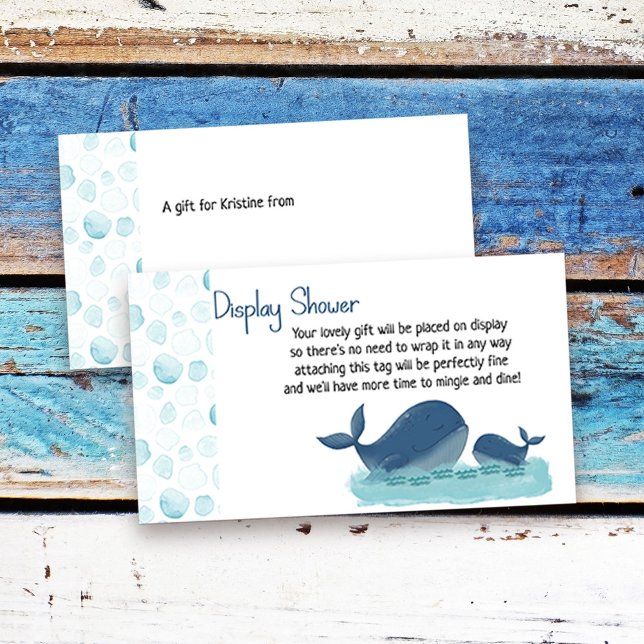 Söt valdisplay duschpresent Kort med tillbehör för (Display Shower insert cards from my Happy Whale collection. Message if you need different items.)