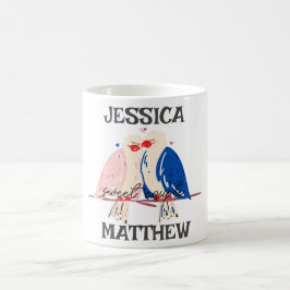 söt valentin med enkel elegant, söt för ett par kaffemugg