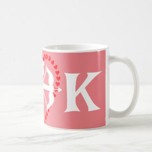 söt valentin med monogram elegant, svett för par kaffemugg
