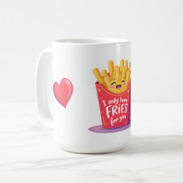 Söt valentin pommes frites-pun kaffemugg