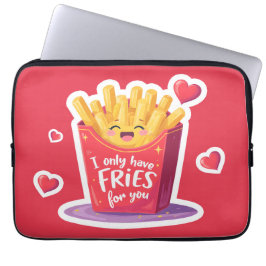 Söt valentin pommes frites pun laptop fodral