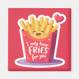 Söt valentin pommes frites pun magnet