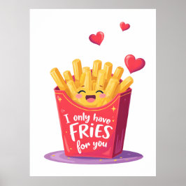 Söt valentin pommes frites-pun poster