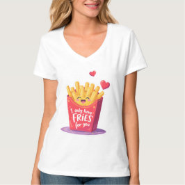 Söt valentin pommes frites-pun t shirt