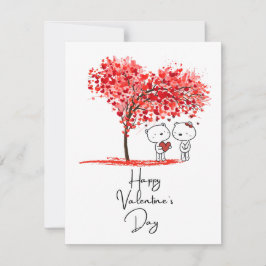Söt Valentine Vattenfärg Konstnärlig Personlig Anteckningskort