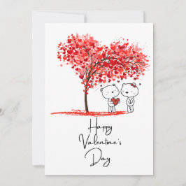 Söt Valentine Vattenfärg Konstnärlig Personlig Julkort