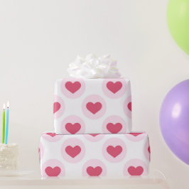 Söt Valentines Rosa Heart Mönster Presentpapper