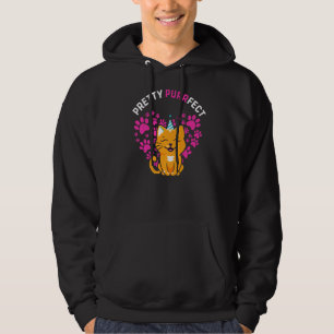 Söt Valentineser Hjärtnyck Katt Hoodie