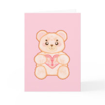 Söt valentinsdag björn med rött hjärta