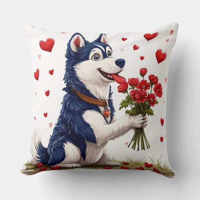Söt valentinsdags hund kudde (Framsida)