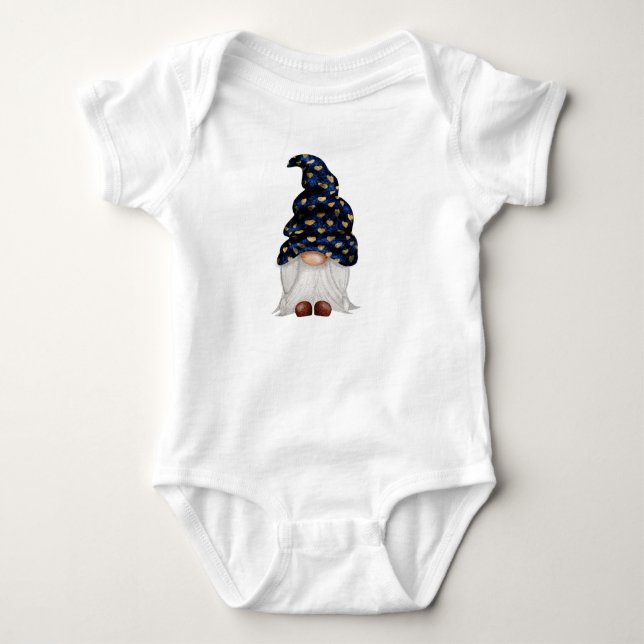 SÖT VALENTINSDAGSTOMTE MED BLÅ OCH GULD HAT T SHIRT (Framsida)