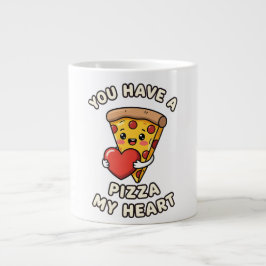 Söt Valentinskard-pizzabit – Roligt Romantiskt Pre Jumbo Mugg