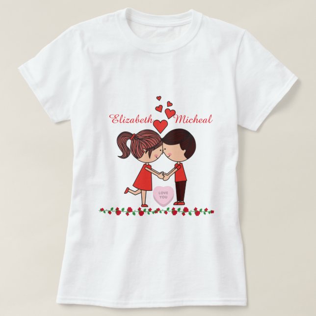 Söt Valentinskled T Shirt (Design framsida)