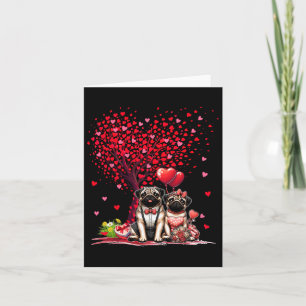 Söt valentinstadags hjärta-träd med valpar kort