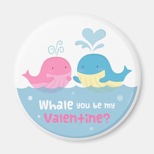Söt valhaj, bli min på valentin <3 magnet (Framsidan)