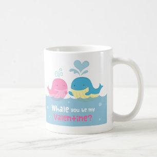 Söt valhaj, bli min på valentin dag kärlek kaffemugg