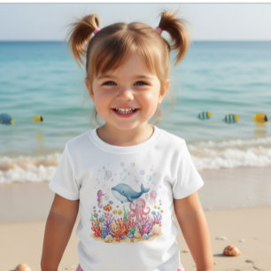 Söt valhajkrak under havet t shirt
