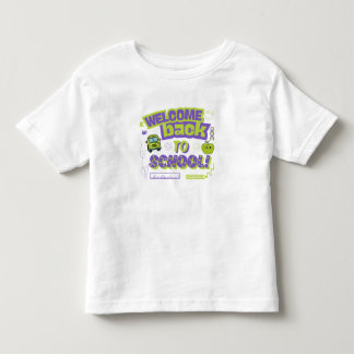 Söt Välkommen Tillbaka Till Skolan Lila Grön T Shirt