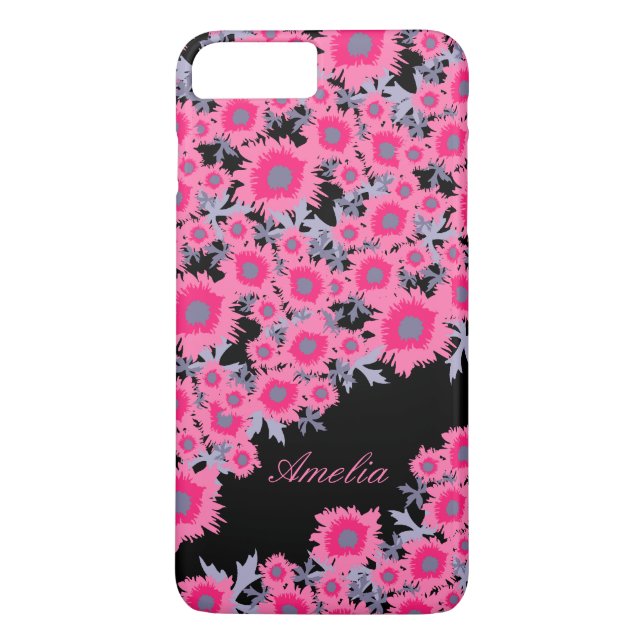Söt vallmo rosa svart damm namn iphone case Case-Mate iPhone skal (Baksida)