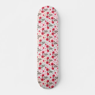 Söt vallmo, sömlös mönster mini skateboard bräda 18,5 cm