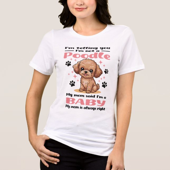 Söt Valp av Pudelrasen för Mamma T Shirt (Framsida)