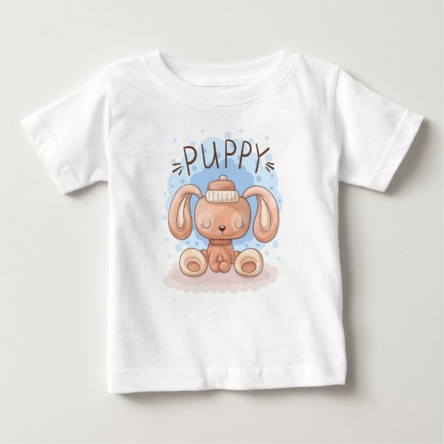 Söt Valp Baby T-Shirt (Framsida)
