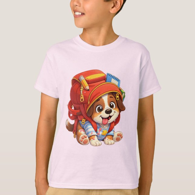 Söt Valp Barn Födelsedags T-Shirt (Framsida)