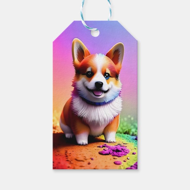 Söt Valp Corgi Hund-36475 Presentetikett (Framsidan)