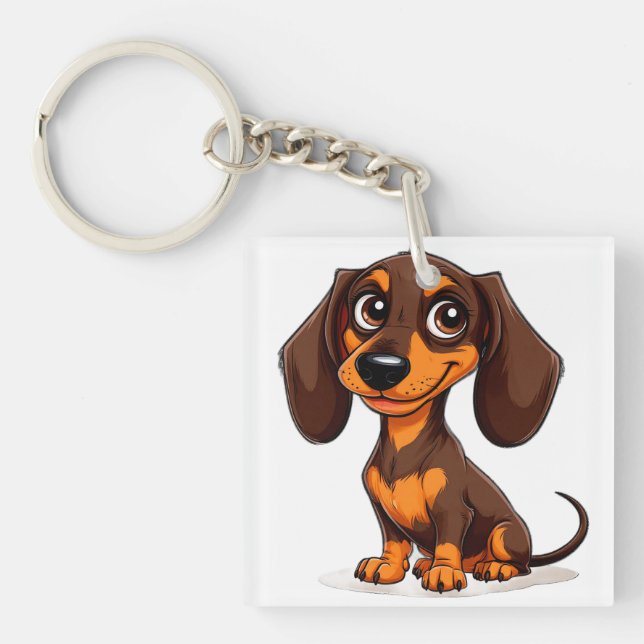 Söt valp Dachshund Tecknad Konst (Framsidan)