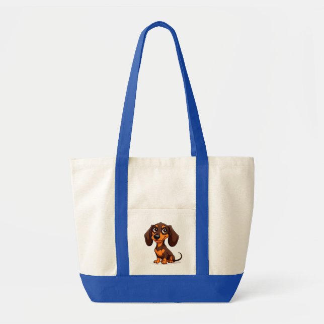 Söt valp Dachshund Tecknad Konst Tygkasse (Framsidan)