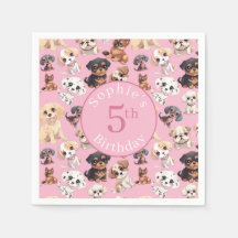 Söt Valp Födelsedag Rosa