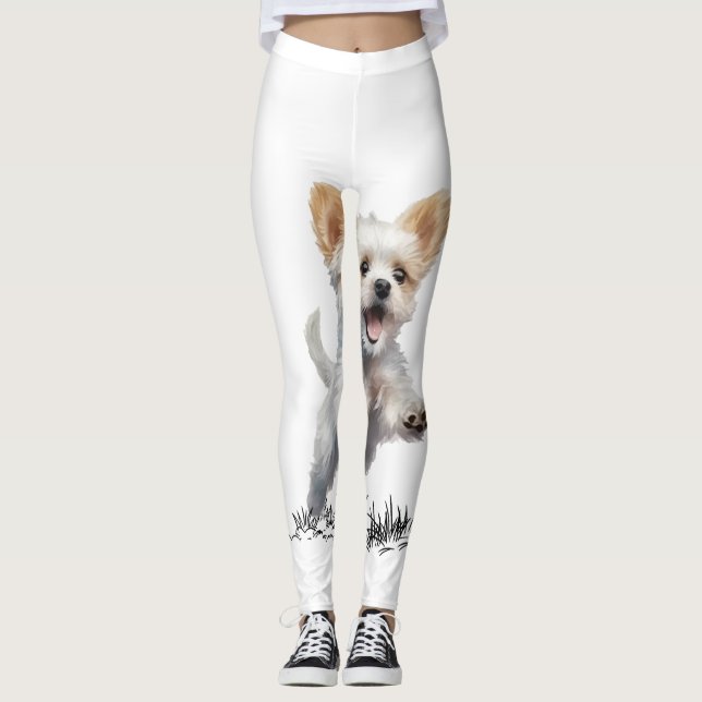 Söt Valp för Leggings (Framsida)