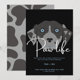 Söt valp hund fots liv fest  inbjudningar