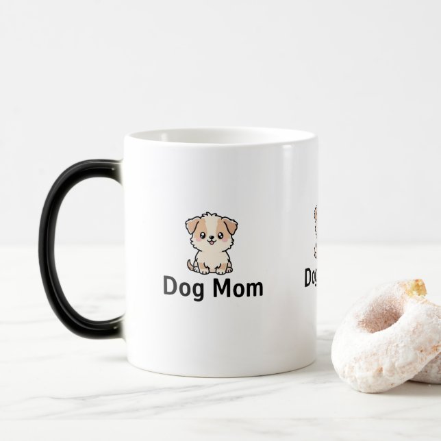 Söt Valp Hund Mamma Magisk Mugg (Med munk)