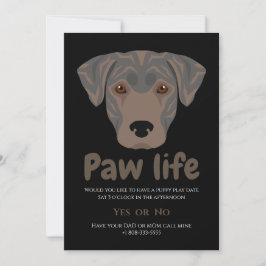 Söt valp hund tass liv fest inbjudningar