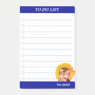 Söt valp med solros Att göra-lista Post-it Block