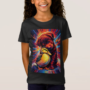 Söt Valp och Ankunge Kram Popkonst T Shirt